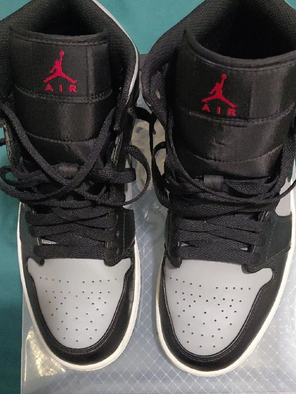Jordan High-Top Sneakers - Black, Gray, Red Accent